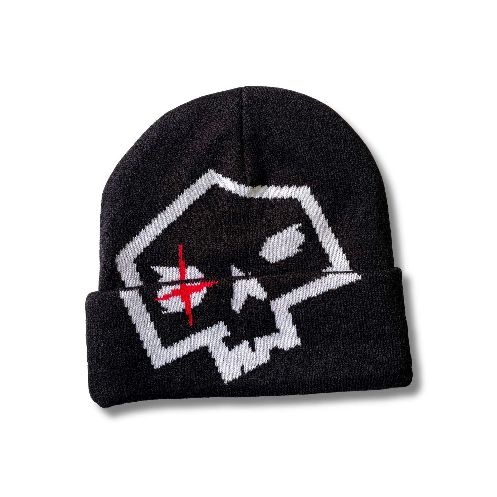 Skull Knit Beanie in Black