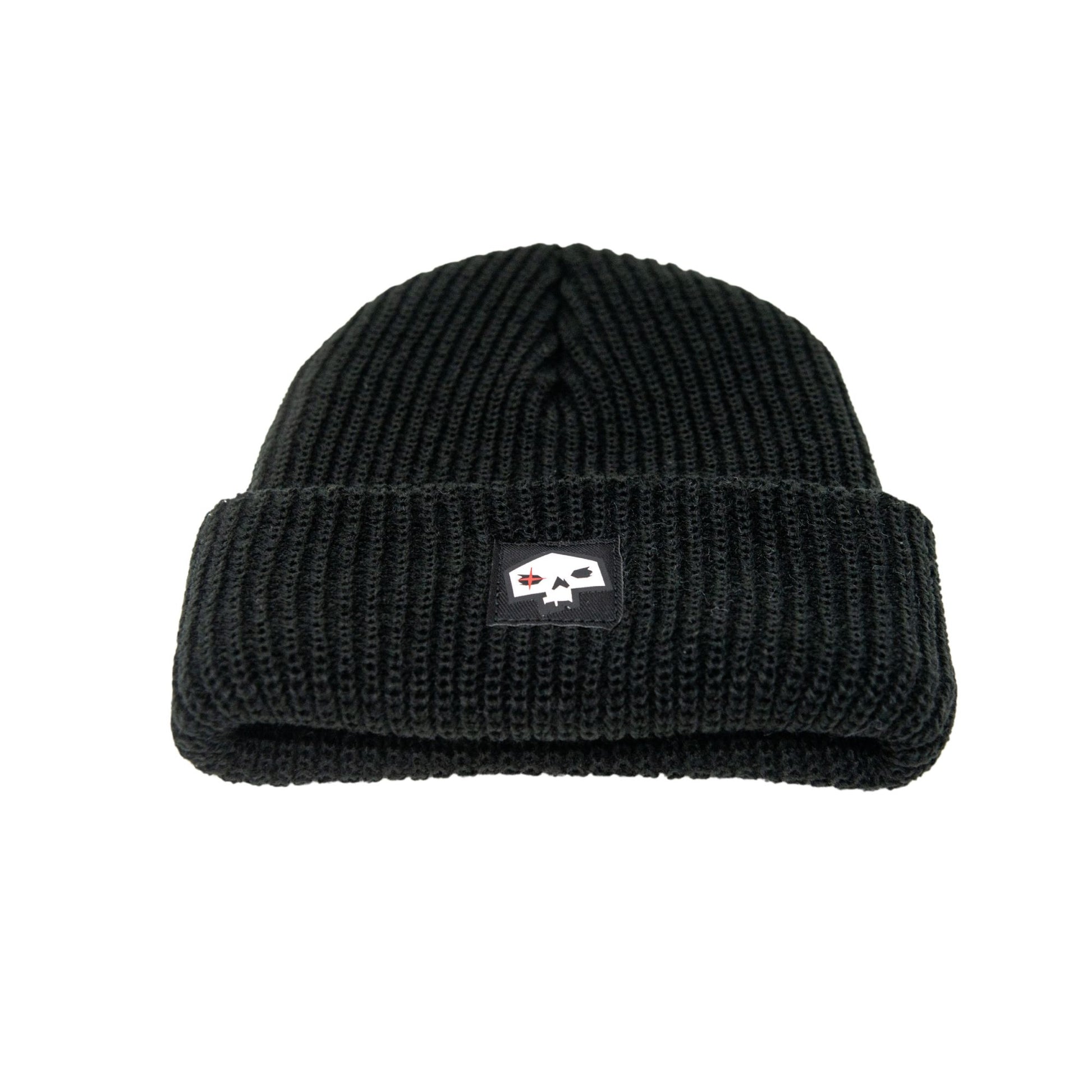 Beanie with skull in black